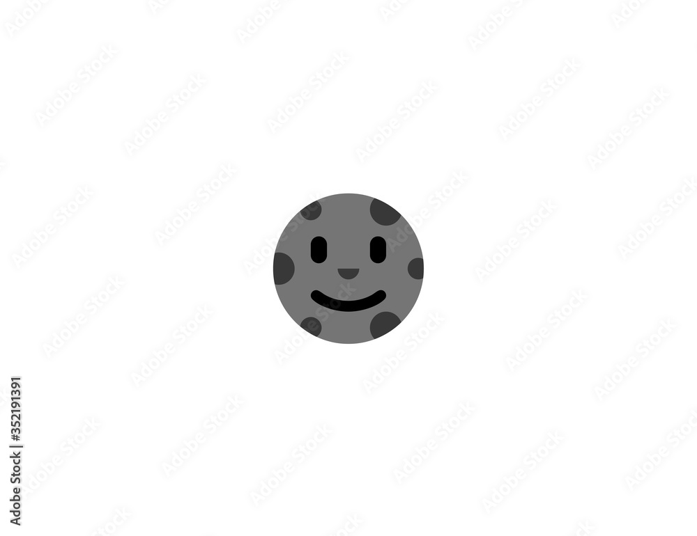 New Moon Face vector flat icon. Isolated dark moon face emoji illustration
