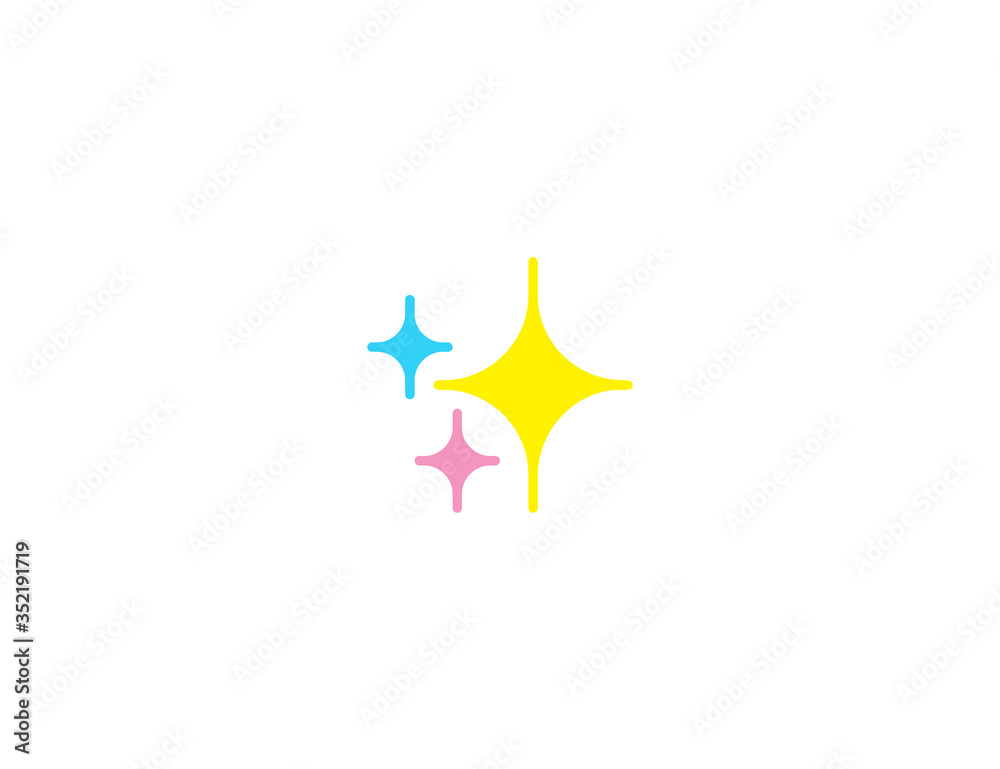 Sparkles vector flat icon. Isolated shiny glitter emoji illustration Sparkles vector flat icon. Isolated shiny glitter emoji illustration