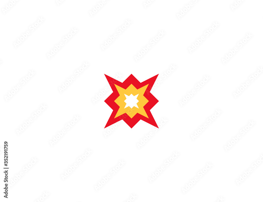 Collision vector flat icon. Isolated Explosion, Boom emoji illustration Collision vector flat icon. Isolated Explosion, Boom emoji illustration