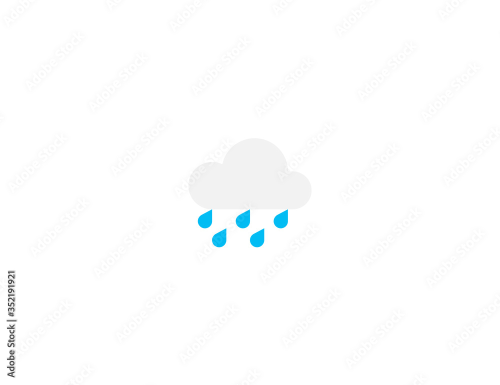 Cloud with Rain vector flat icon. Isolated rainy cloud emoji illustration Cloud with Rain vector flat icon. Isolated rainy cloud emoji illustration