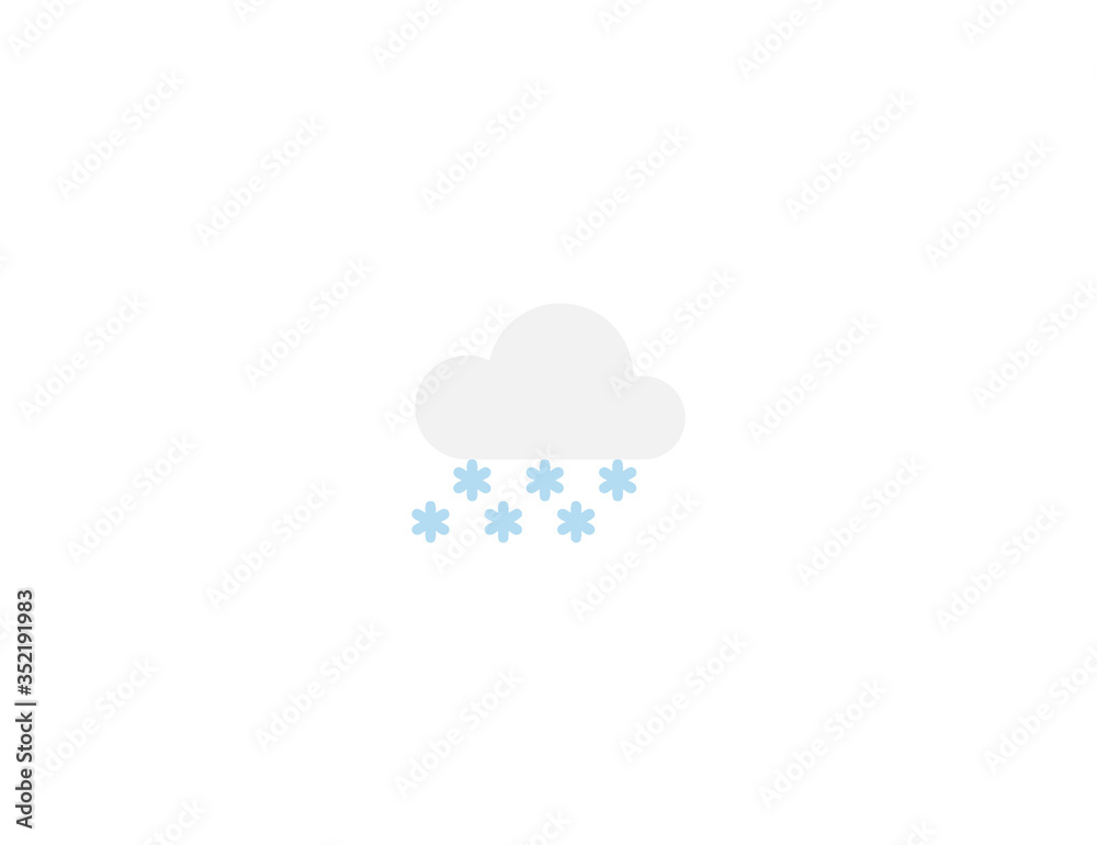 Cloud with snow vector flat icon. Isolated snowy cloud emoji illustration Cloud with snow vector flat icon. Isolated snowy cloud emoji illustration
