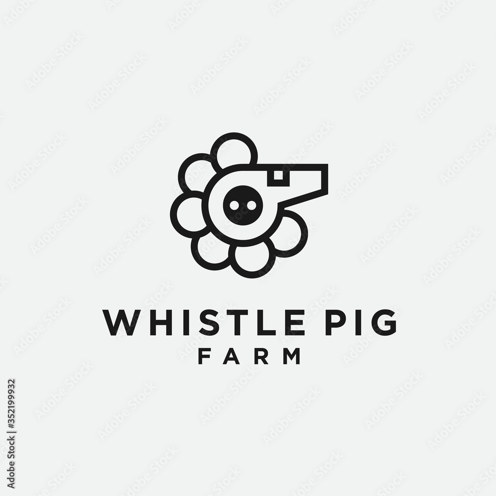 Obraz premium whistle flower logo. whistle icon