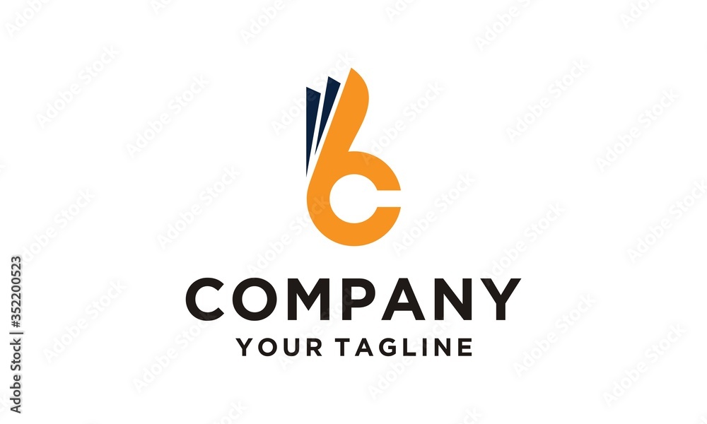 Simple Minimalist Letter b and c logo design