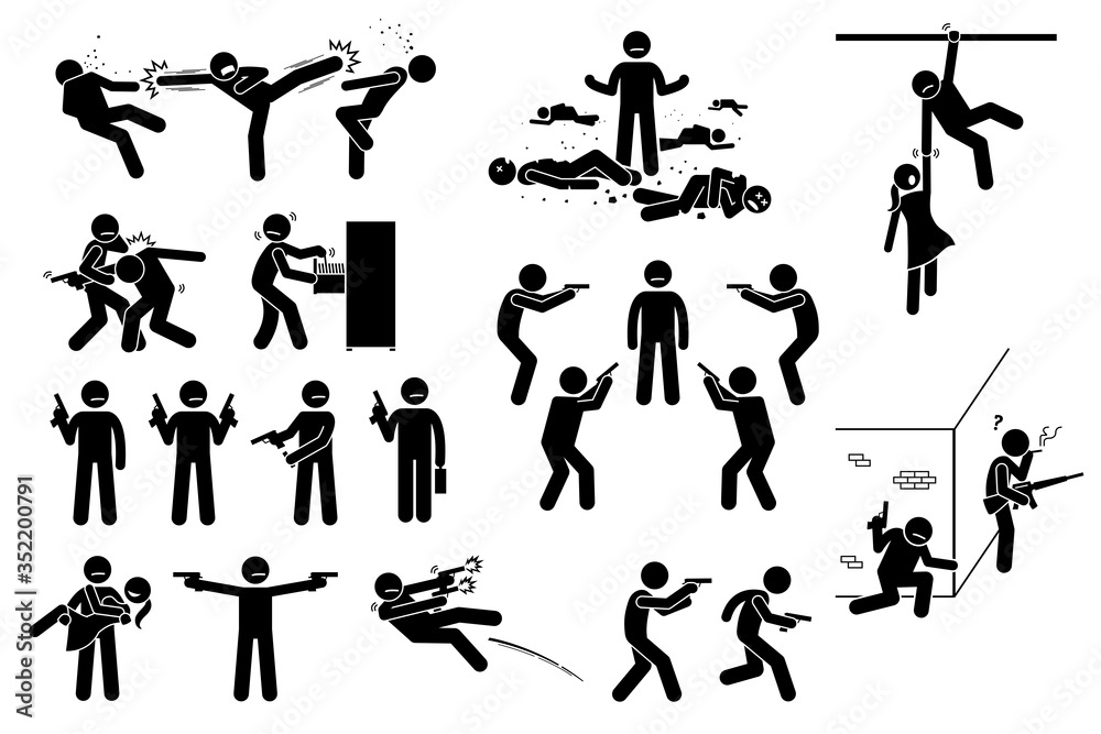 Little Girl Basic Action Poses Stick Figure Icons Illustration Small Stock  Photo by ©leremy 452102048