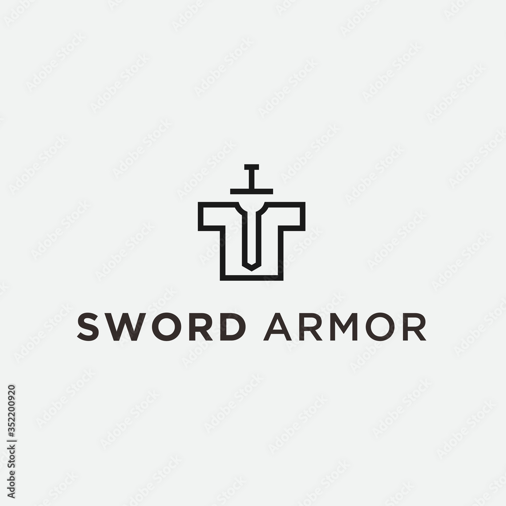 sword shirt logo. shirt icon sword shirt logo. shirt icon