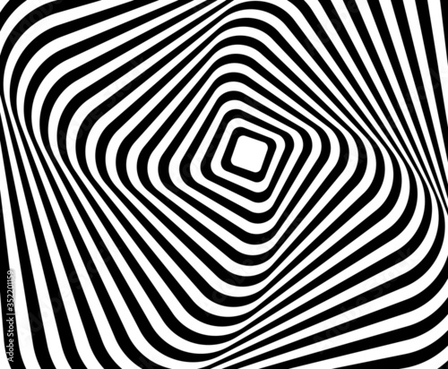Abstract twisted illusion background patterns. illusion of distorted surface. twister stripes - vector, illustration - Vector