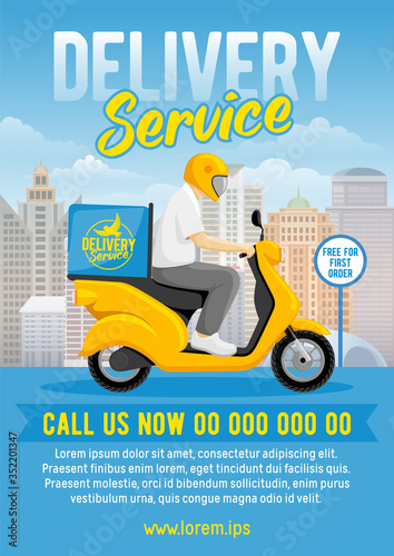 Food Or Parcel Delivery By Scooter