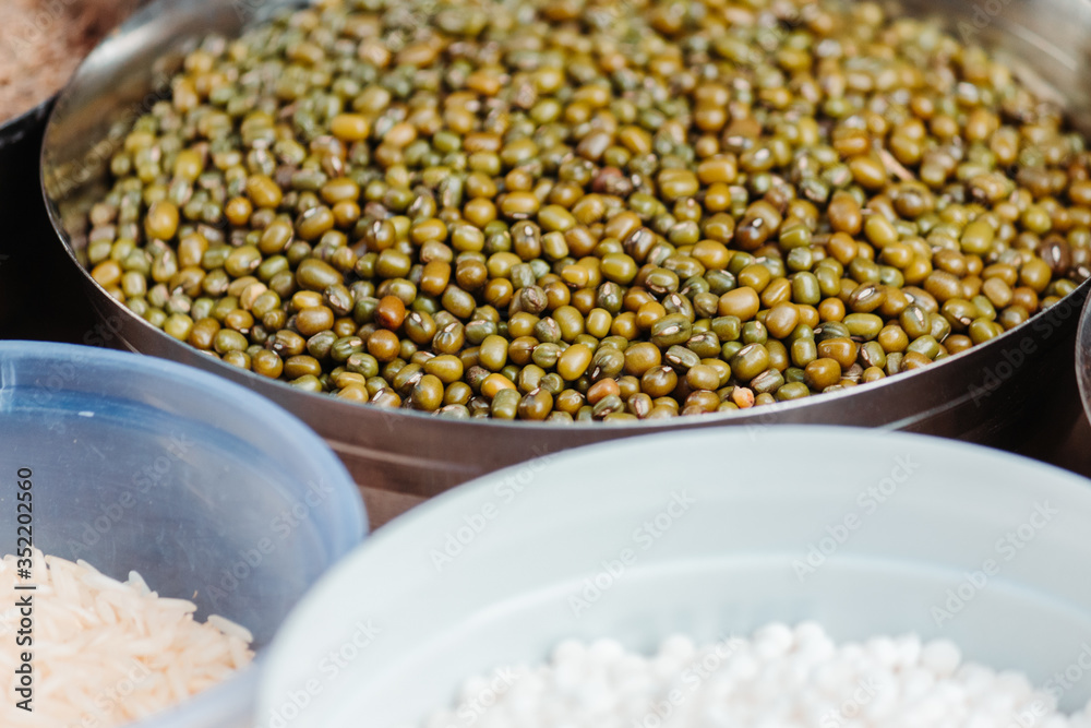 Closeup shot of mung dal in a bowl Closeup shot of mung dal in a bowl