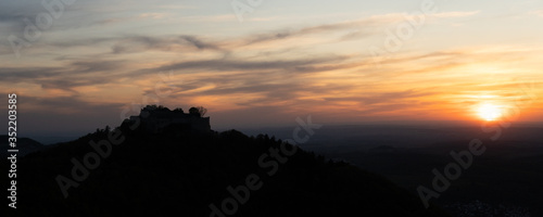 sunset at the burg hohenneuffen