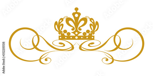 Gold design elements in the Royal style, vector image