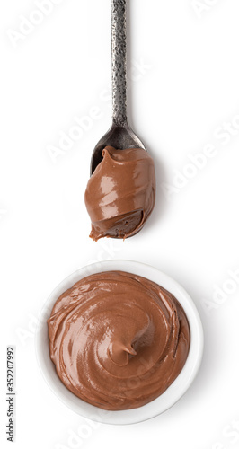 Obraz na plátně bowl and spoon with chocolate spread