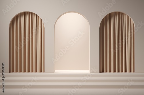 Fototapeta Naklejka Na Ścianę i Meble -  Abstract background, mock up scene geometry shape podium for product display. 3D rendering
