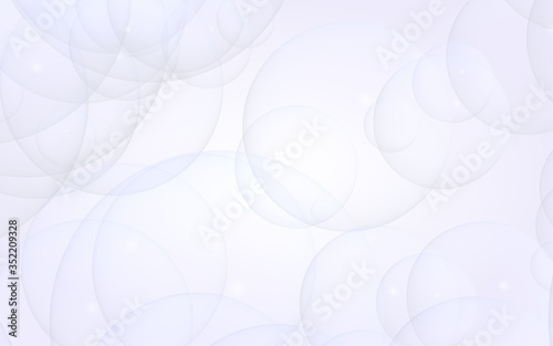 Abstract white background. Backdrop with light transparent bubbles. 3D illustration