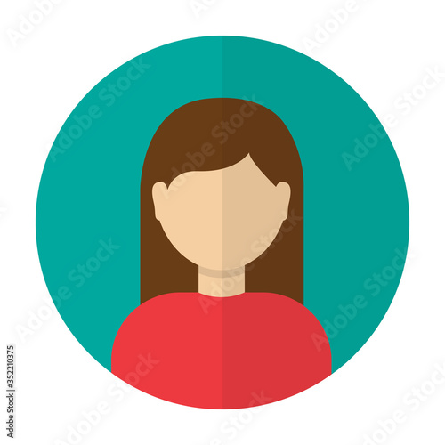 Portrait of a woman. The head of a girl. Avatar. Flat design, Vector illustration © Инна Харламова