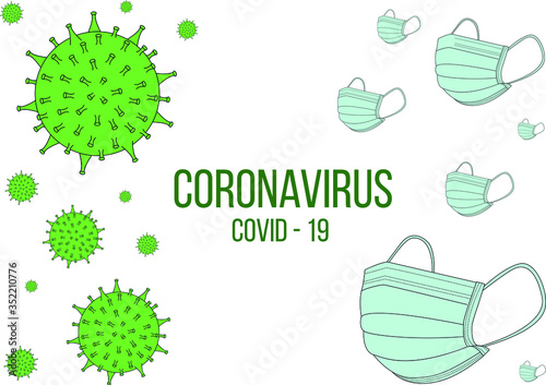 security sign with covid-19 virus coronavirus mask background