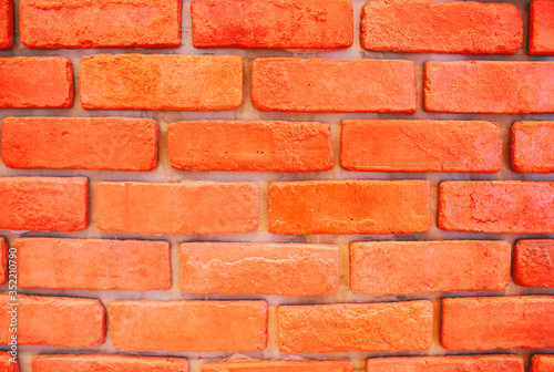 brick wall of red color, texture background.