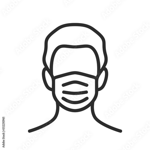 Man with Face Mask - Protective Mask Icon