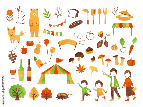illustration of autumn gourmet festival