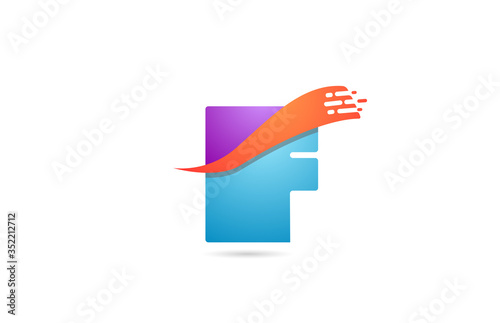 Wallpaper Mural pink blue F alphabet letter logo icon for company and business with house contour design Torontodigital.ca