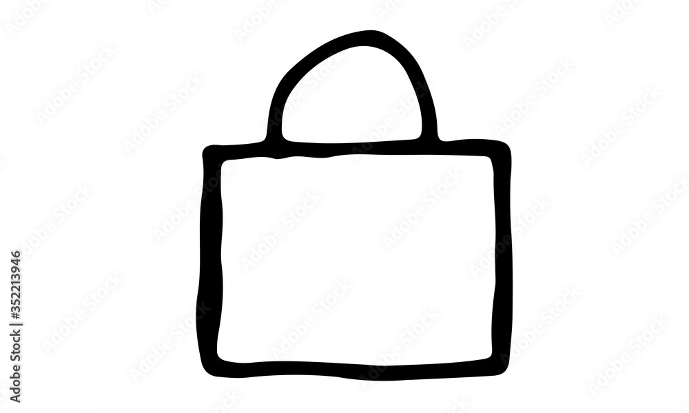 Hand drawn vector outline illustration of case icon. Website and social network design element. Internet button template. Business industry Hand drawn vector outline illustration of case icon. Website and social network design element. Internet button template. Business industry