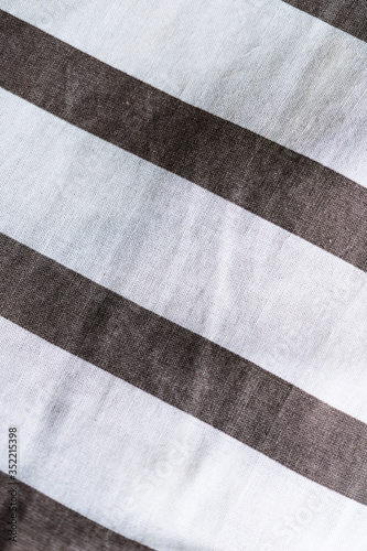 material in white and brown stripes