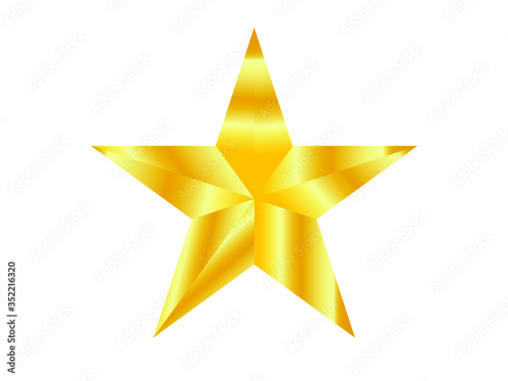 Gold star on a white background with shadows. Vector illustration. Gold star on a white background with shadows. Vector illustration.