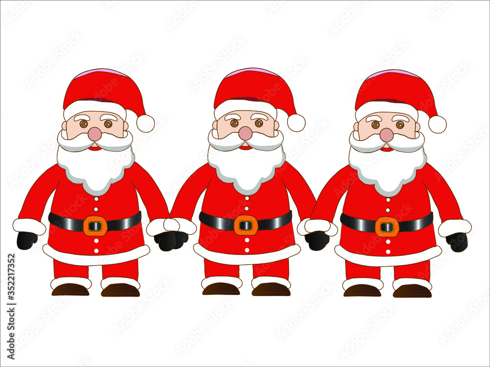 Cartoon Santa Claus for your festive design isolated. Vector illustration. Happy Santa in flat design.