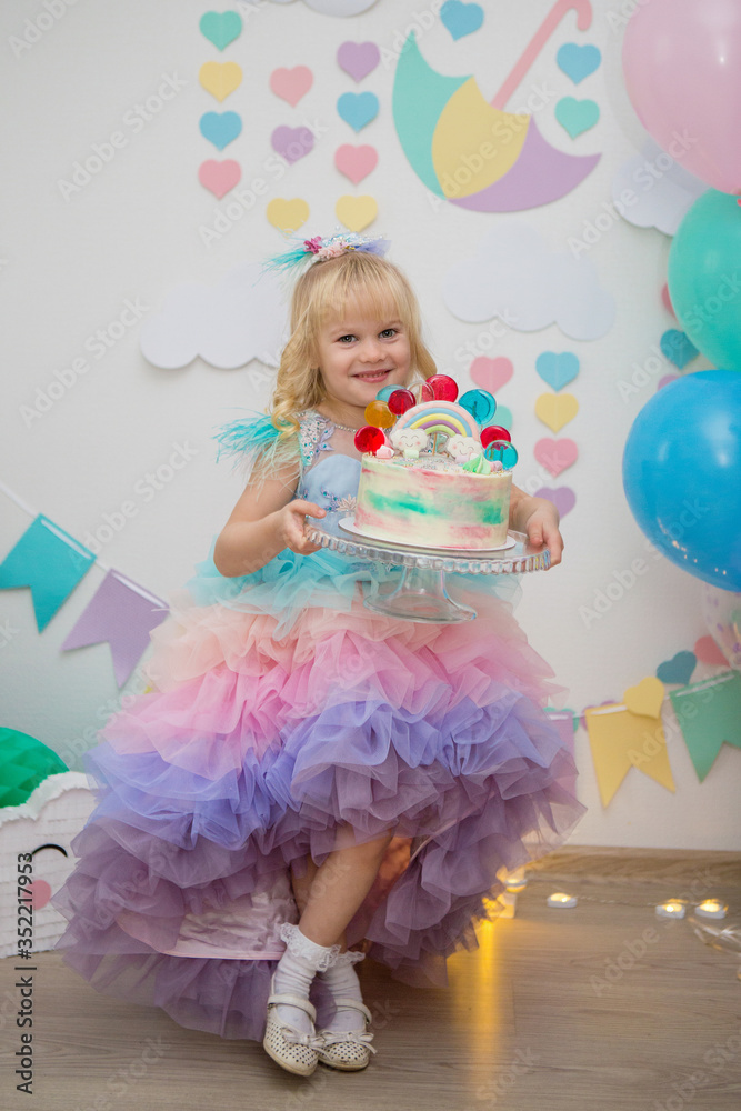 birthday girls with festive decor and sweet birthday girls with festive decor and sweet