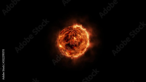 Realistic sun surface with flares.