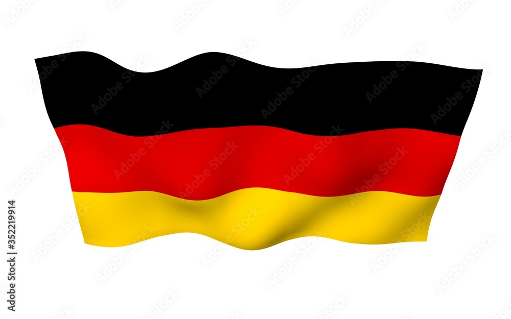Flag of Germany. Wide format 3D illustration. State symbol of the Federal Republic of Germany. 3D rendering Flag of Germany. Wide format 3D illustration. State symbol of the Federal Republic of Germany. 3D rendering