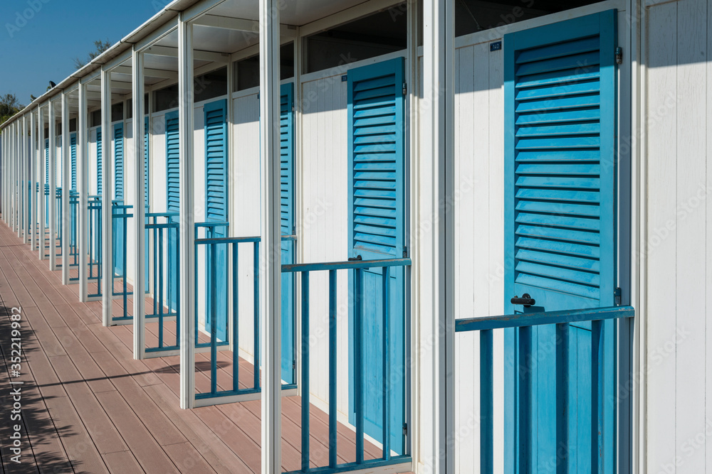 Naklejka premium cabine di spiaggia