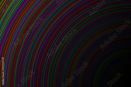 Abstract image of half circle colorful or multicolor with dark or black gradient for background textured.