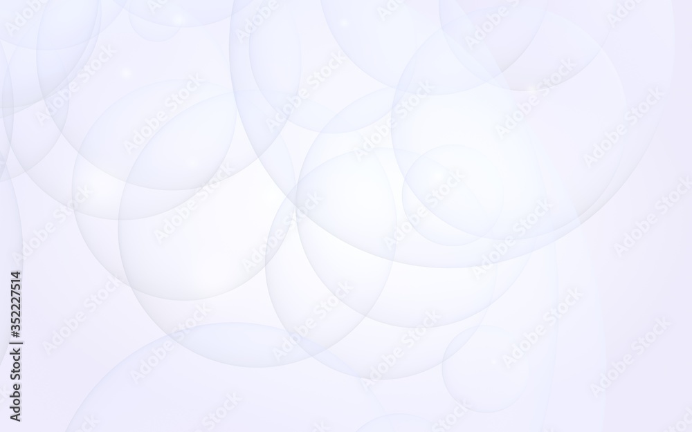 Abstract white background. Backdrop with light transparent bubbles. 3D illustration