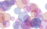 Multicolored translucent circles on a white background. Pink tones. 3D illustration