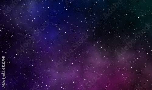 Spacescape illustration graphic design background with stars field in the galaxy