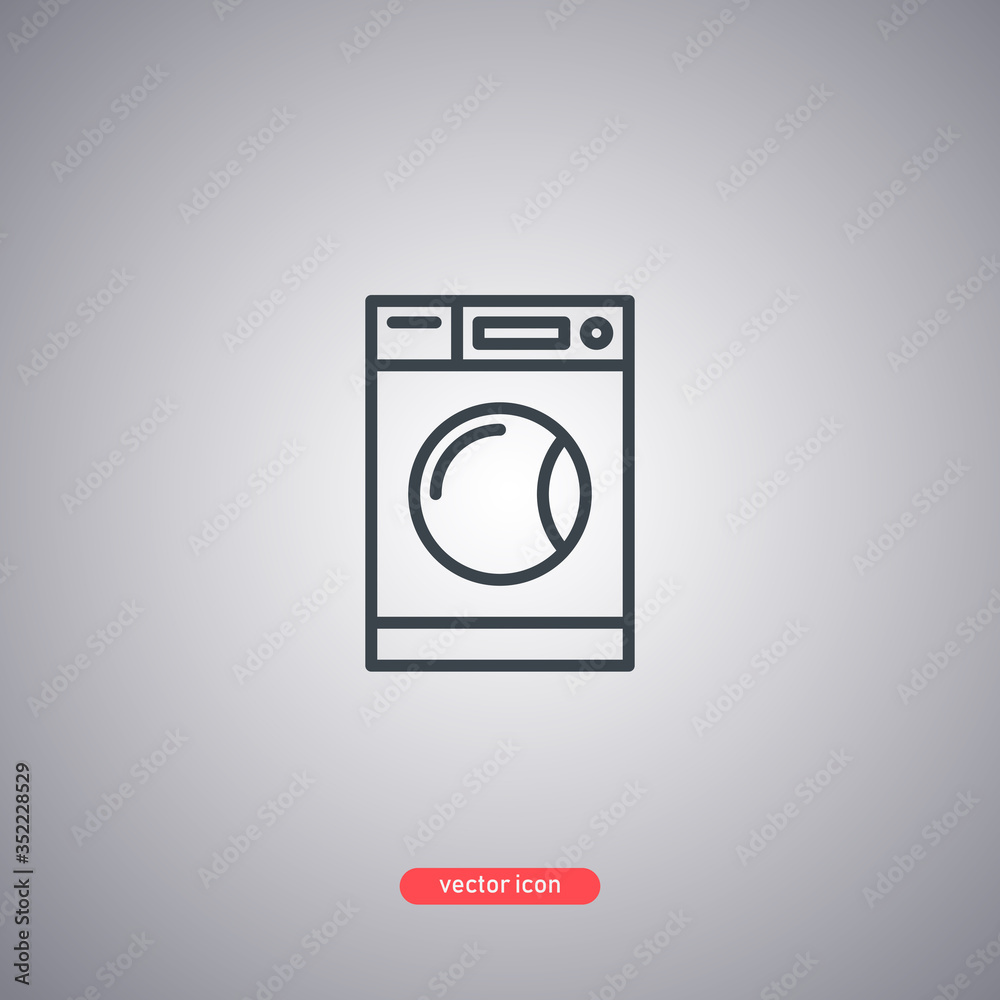 Washing machine icon. Modern line style. Washing machine icon. Modern line style.