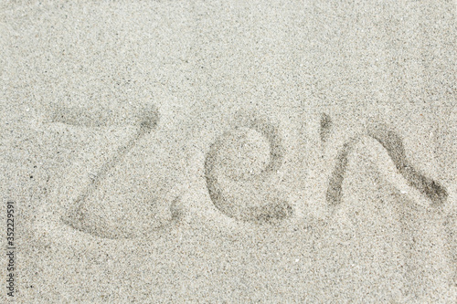 Photography Word Zen on the Sand Zen Garden