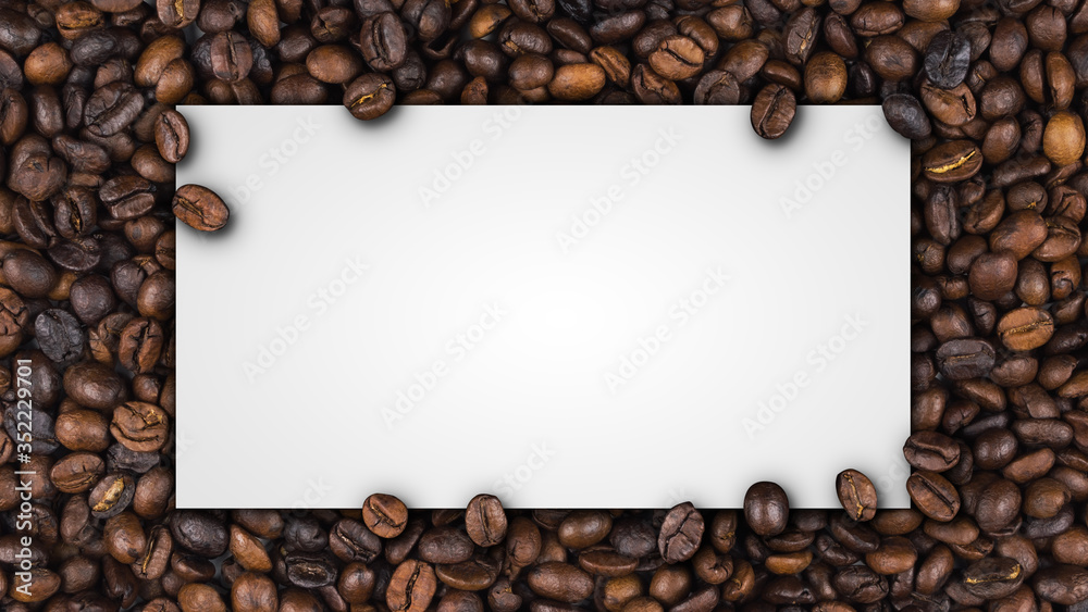 Empty frame of roasted coffee beans banner Empty frame of roasted coffee beans banner