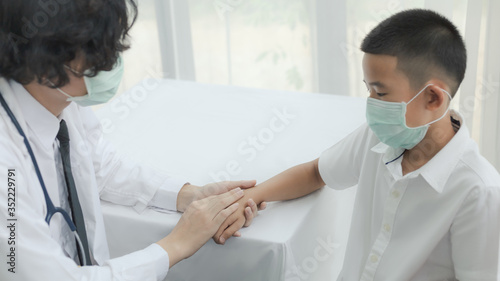 Doctor and patient with Coronavirus concept