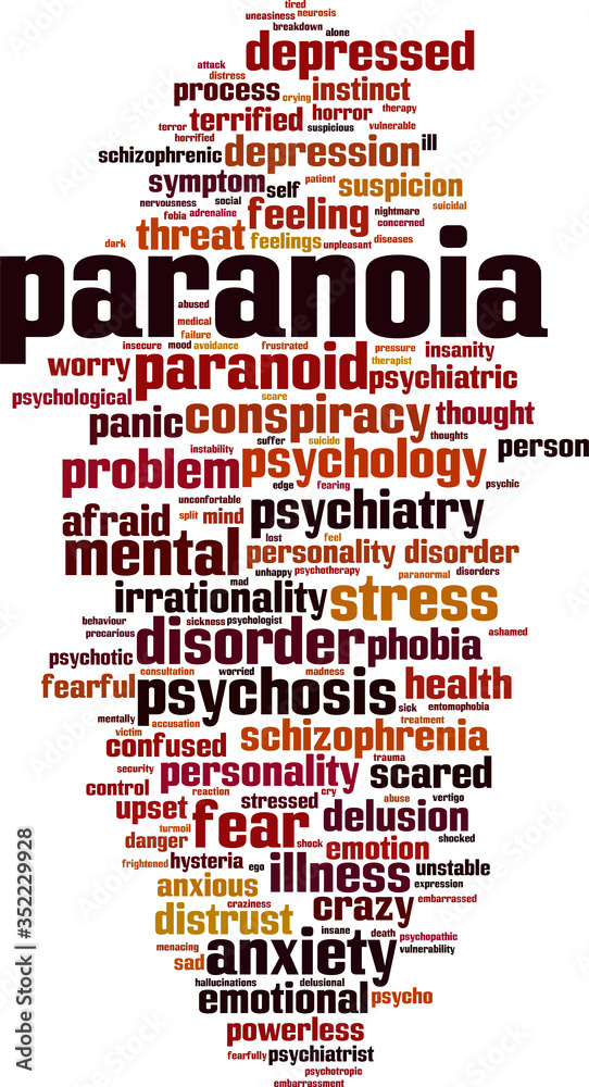 Obraz premium Paranoia word cloud