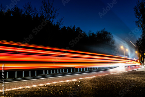 lights of cars with night