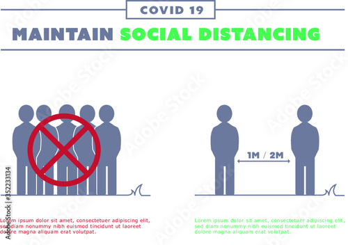 Affiche pour distance social, coronavirus