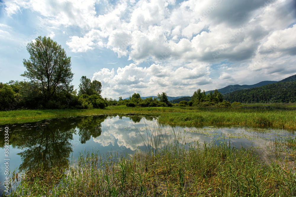 Lake Cerknica in Inner Carniola, a region in southwestern Slovenia.