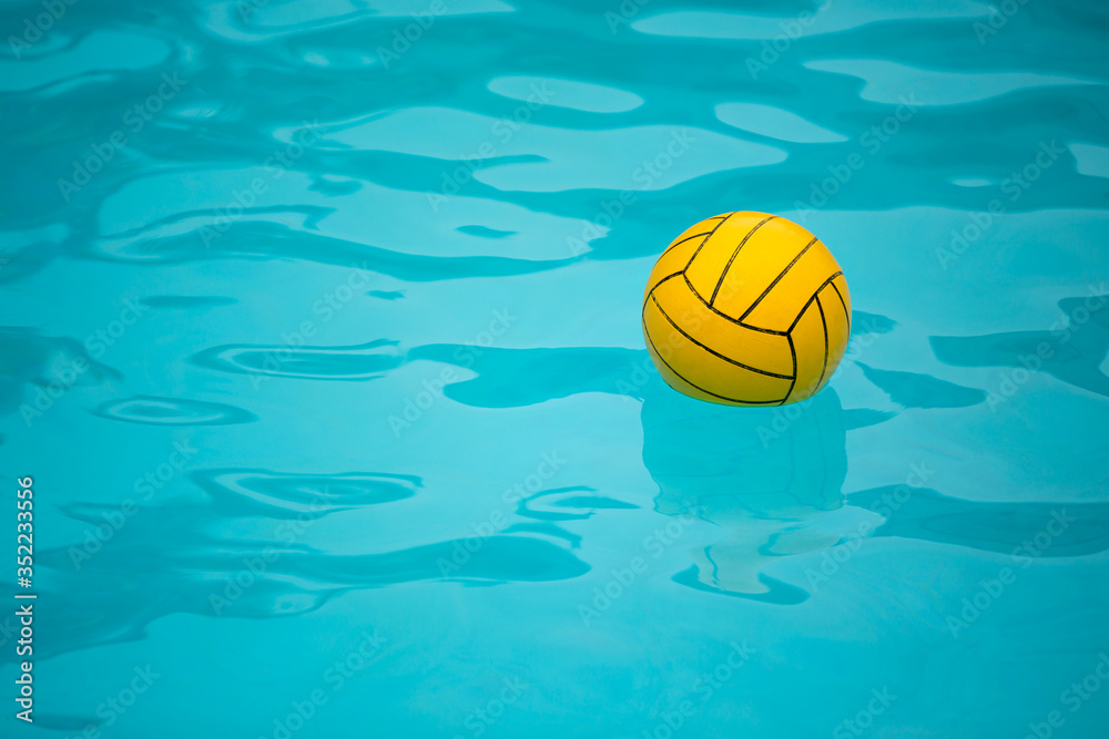 Water polo ball in a swimming pool