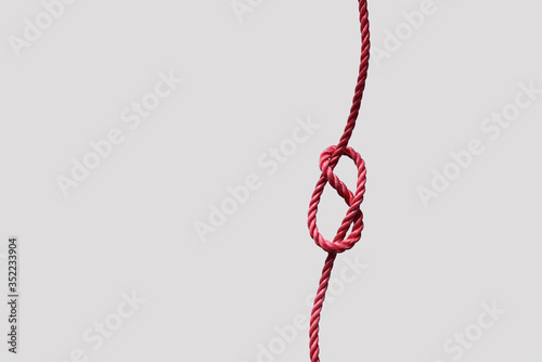 Foto nodo di corda rossa