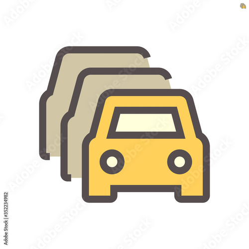 Row of car for sale vector icon design, 48X48 pixel perfect and editable stroke.