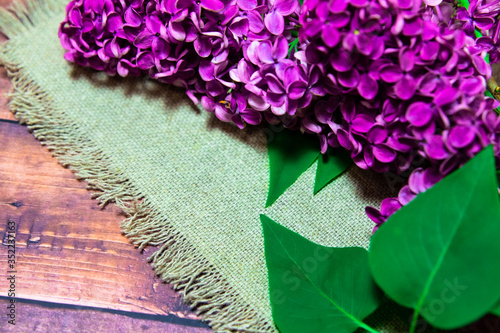 lilac branch on a napkin