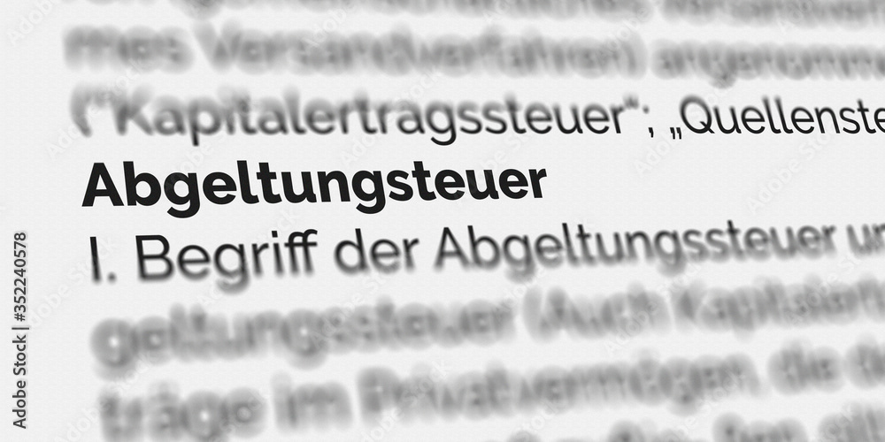 Fototapeta premium Abgeltungssteuer im Buch