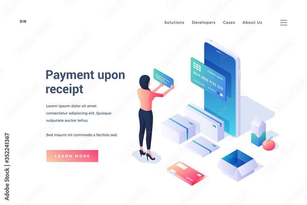Banner for payment upon receipt in online shop Banner for payment upon receipt in online shop