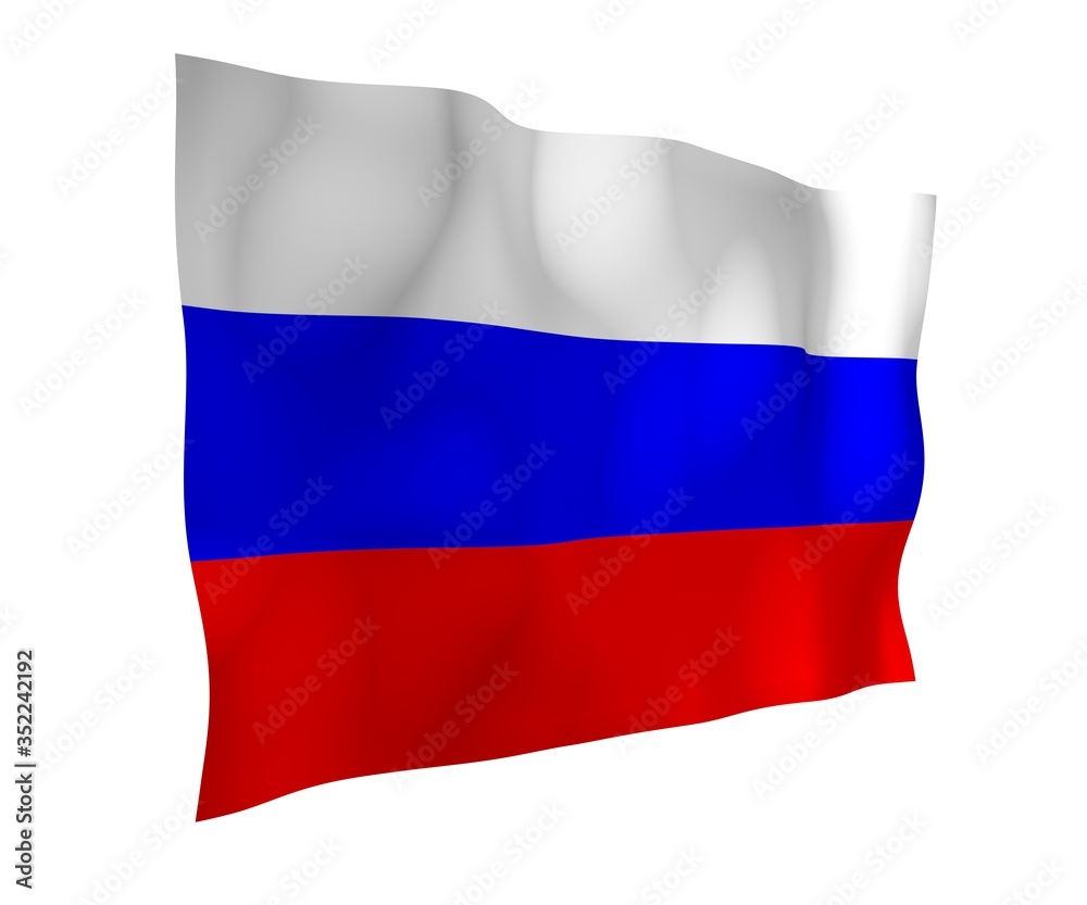 Waving flag of the Russian Federation. The National. State symbol of the Russia. 3D illustration Waving flag of the Russian Federation. The National. State symbol of the Russia. 3D illustration